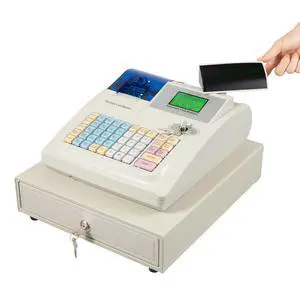 Cash Register,48 Keys Electronic Cash Register with Cash Drawer,4 Bill 5 Coin Cash Tray with Quick Load Thermal Printer,Cash Drawer with LCM&LED screen, Key,Whit(White-4Bill 5Coin Cash Tray) Cash Register,48 Keys Electronic Cash Register with Cash Drawer,4 Bill 5 Coin Cash Tray with Quick Load Thermal Printer,Cash Drawer with LCM&LED screen, Key,Whit(White-4Bill 5Coin Cash Tray)