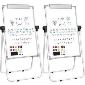 Easel Whiteboard with Stand, 36" x 24" Double-Sided Dry Erase Board | Flip Chart, Height Adjustable,Foldable, Portable for Home Office Classroom Teaching, 2PCS Easel Whiteboard with Stand, 36" x 24" Double-Sided Dry Erase Board | Flip Chart, Height Adjustable,Foldable, Portable for Home Office Classroom Teaching, 2PCS