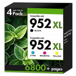 952XL 952 XL 8710 Ink Cartridges Black and Color Combo Pack for HP Printers | Replacement for HP952XL/952XL Ink for HP OfficeJet Pro 8710 7740 8720 8715 8210 8725 8730 8702 8732M 8736 Printer 4 Pack 952XL 952 XL 8710 Ink Cartridges Black and Color Combo Pack for HP Printers | Replacement for HP952XL/952XL Ink for HP OfficeJet Pro 8710 7740 8720 8715 8210 8725 8730 8702 8732M 8736 Printer 4 Pack