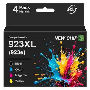 923XL 923e Ink Cartridges Combo Pack for HP Office Jet Pro 8130e 8125e for HP 923 923e 923XL HP923 Ink Cartridges Black and Color Work with HP Printers 8120e 8125e 8130e 8135e 8138e 8139e, 4 Pack 923XL 923e Ink Cartridges Combo Pack for HP Office Jet Pro 8130e 8125e for HP 923 923e 923XL HP923 Ink Cartridges Black and Color Work with HP Printers 8120e 8125e 8130e 8135e 8138e 8139e, 4 Pack