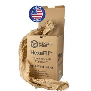 HexaFil Honeycomb Packing Kraft Paper 15" x 20400" (1700 ft) in Self-Dispensed Box - Patented Cushioning Box Filler for Void Filling, Moving, Shipping - Alternative to Bubble Plastic HexaFil Honeycomb Packing Kraft Paper 15" x 20400" (1700 ft) in Self-Dispensed Box - Patented Cushioning Box Filler for Void Filling, Moving, Shipping - Alternative to Bubble Plastic