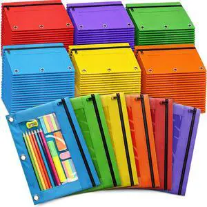 Pencil Pouch for 3 Ring Binder, 144 Pack Bulk Pencil Pouches with Zipper & Clear Window, 6 Assorted Colors Binder Pencil Case for Students, Classroom & School Supplies, Multi-Purpose Storage Bags Pencil Pouch for 3 Ring Binder, 144 Pack Bulk Pencil Pouches with Zipper & Clear Window, 6 Assorted Colors Binder Pencil Case for Students, Classroom & School Supplies, Multi-Purpose Storage Bags