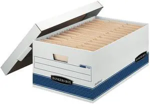 12-Pack Medium-Duty File Storage Boxes, 24in Legal, FastFold | Speed through filing with FastFold setup, sturdy stacking, reinforced handles, and dependable document protection 12-Pack Medium-Duty File Storage Boxes, 24in Legal, FastFold | Speed through filing with FastFold setup, sturdy stacking, reinforced handles, and dependable document protection