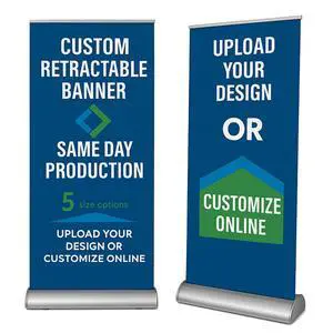 Custom Retractable Banner (33" × 81") Premium Base Aluminum Roll Up Stand, Easy Setup, Full Color Personalized Pop Up Banner with Travel Bag for Trade Shows & Exhibits Custom Retractable Banner (33" × 81") Premium Base Aluminum Roll Up Stand, Easy Setup, Full Color Personalized Pop Up Banner with Travel Bag for Trade Shows & Exhibits