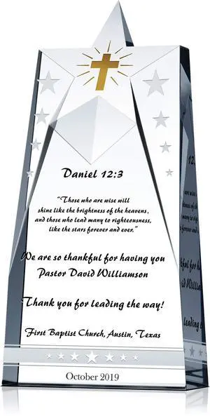 Personalized Crystal Shinning Star Pastor Appreciation Gift Plaque, Customized with Pastor & Church Name, Unique Gift for Pastor/Clergy Appreciation Month or Pastor Appreciation Day (L - 10") Personalized Crystal Shinning Star Pastor Appreciation Gift Plaque, Customized with Pastor & Church Name, Unique Gift for Pastor/Clergy Appreciation Month or Pastor Appreciation Day (L - 10")