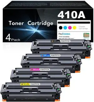 410A Toner Cartridges 4 Pack High Yield Replacement for HP 410A 410X to Use with HP Color Pro MFP M477fnw M477fdw M477fdn M452dn M452dw M452nw Printer (with Chip -B/C/Y/M) 410A Toner Cartridges 4 Pack High Yield Replacement for HP 410A 410X to Use with HP Color Pro MFP M477fnw M477fdw M477fdn M452dn M452dw M452nw Printer (with Chip -B/C/Y/M)