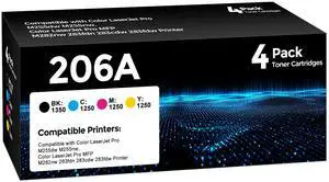 206A Toner Cartridge 4 Pack Compatible with HP 206A 206X Toner | Set for HP Color LaserJet Pro M255dw M255nw MFP M283fdw M283cdw M282nw M283fdn Ink(Black/Cyan/Yellow/Magenta) 206A Toner Cartridge 4 Pack Compatible with HP 206A 206X Toner | Set for HP Color LaserJet Pro M255dw M255nw MFP M283fdw M283cdw M282nw M283fdn Ink(Black/Cyan/Yellow/Magenta)