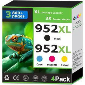 952XL Ink Cartridges Compatible for HP 952 Ink Cartridges Combo Pack Work with HP Printer OfficeJet Pro 8710 7740 8702 8715 8720 7720 8730 Printer Ink Black Color Cyan Magenta Yellow 952 Ink (4 Pack) 952XL Ink Cartridges Compatible for HP 952 Ink Cartridges Combo Pack Work with HP Printer OfficeJet Pro 8710 7740 8702 8715 8720 7720 8730 Printer Ink Black Color Cyan Magenta Yellow 952 Ink (4 Pack)