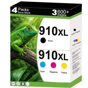 910XL Ink Cartridges Combo Pack Replacement for HP 910 XL Work for OfficeJet Pro 8010 8015e 8020e 8025e 8022e 8028e 8035e 8020 8035 8028 8025 Printer with V21.5.1 Chip 4 Pack Cyan Magenta Yellow Black 910XL Ink Cartridges Combo Pack Replacement for HP 910 XL Work for OfficeJet Pro 8010 8015e 8020e 8025e 8022e 8028e 8035e 8020 8035 8028 8025 Printer with V21.5.1 Chip 4 Pack Cyan Magenta Yellow Black
