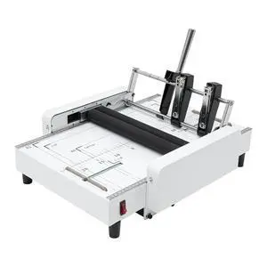 A3 Booklet Folding Binding Machine, 110V 60W Pamphlet Folding Binding Aircraft Leaflet Folder Multifunctional Maker Stapling Machines Office Modern Beige Book Production Machine for Office Documents A3 Booklet Folding Binding Machine, 110V 60W Pamphlet Folding Binding Aircraft Leaflet Folder Multifunctional Maker Stapling Machines Office Modern Beige Book Production Machine for Office Documents