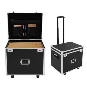 Rolling Cart for Teachers, Rolling File Cart with Hanging Folders, Portable File Box with Handle, Aluminum Alloy, Passcode Lock, Black Rolling Cart for Teachers, Rolling File Cart with Hanging Folders, Portable File Box with Handle, Aluminum Alloy, Passcode Lock, Black