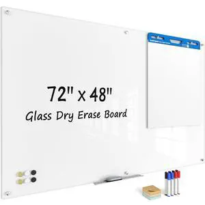 Large Glass Whiteboard, Enhanced Magnetism Glass Dry Erase Board for Wall, 72" x 48" Magnetic Pure White Tempered Glass Board, 6' x 4' Big White Board for Home, Office, School Large Glass Whiteboard, Enhanced Magnetism Glass Dry Erase Board for Wall, 72" x 48" Magnetic Pure White Tempered Glass Board, 6' x 4' Big White Board for Home, Office, School