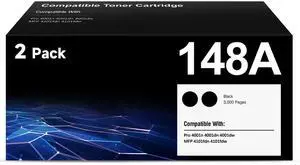 148A Toner Cartridges Black (2-Pack) 148A 148X W1480A W1480X | Compatible for HP Pro MFP 4101fdw 4101fdn 4001dw 4001dn 4001n Printer 148A Toner Cartridges Black (2-Pack) 148A 148X W1480A W1480X | Compatible for HP Pro MFP 4101fdw 4101fdn 4001dw 4001dn 4001n Printer