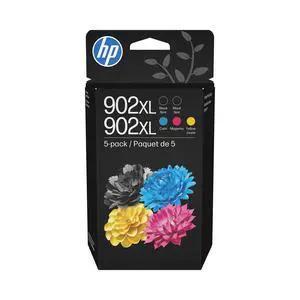 Original 902XL Black, Cyan, Magenta, Yellow High-Yield Ink Cartridges (5-Pack) | Works OfficeJet 6950, 6960 Series OfficeJet Pro 6960, 6970 Series | Eligible for Instant Ink | 6ZA01AN Original 902XL Black, Cyan, Magenta, Yellow High-Yield Ink Cartridges (5-Pack) | Works OfficeJet 6950, 6960 Series OfficeJet Pro 6960, 6970 Series | Eligible for Instant Ink | 6ZA01AN
