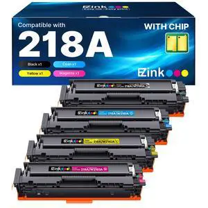 Compatible HP 218A Toner Cartridges 4 Pack with Chip for HP 218A Toner HP 218 218X for HP Color LaserJet pro MFP 3301fdw Toner 3301cdw 3201dw 3301sdw Printer Ink Set W2180A W2180X (BCMY) Compatible HP 218A Toner Cartridges 4 Pack with Chip for HP 218A Toner HP 218 218X for HP Color LaserJet pro MFP 3301fdw Toner 3301cdw 3201dw 3301sdw Printer Ink Set W2180A W2180X (BCMY)