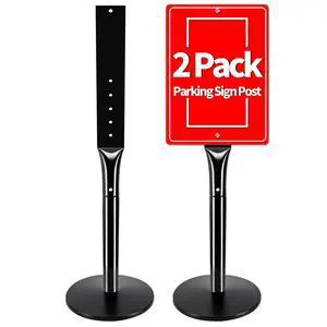 2Pack Heavy Duty Cast Iron Sign Stand - 48" Outdoor Portable Pedestal Post - Display Road Sign, Construction Sign Holder (Black) 2Pack Heavy Duty Cast Iron Sign Stand - 48" Outdoor Portable Pedestal Post - Display Road Sign, Construction Sign Holder (Black)