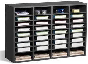 Literature Organizer, 36 Compartments Office Mailbox with Adjustable Shelves, Wooden Mailbox Sorter Medium Density Fiberboard Office Home Classroom Storage for Files, Documents, Papers, Grey Literature Organizer, 36 Compartments Office Mailbox with Adjustable Shelves, Wooden Mailbox Sorter Medium Density Fiberboard Office Home Classroom Storage for Files, Documents, Papers, Grey