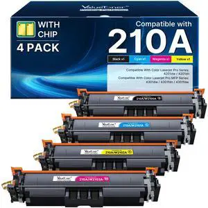 210A Toner Cartridges 4 Pack (with Chip) - Replacement for HP 210A 210X Toner Cartridges for HP Color LaserJet Pro MFP 4301fdw Toner, MFP Pro 4301fdn 4201dw 4201dn 4301 4201 Series Printer W2100A 210A Toner Cartridges 4 Pack (with Chip) - Replacement for HP 210A 210X Toner Cartridges for HP Color LaserJet Pro MFP 4301fdw Toner, MFP Pro 4301fdn 4201dw 4201dn 4301 4201 Series Printer W2100A