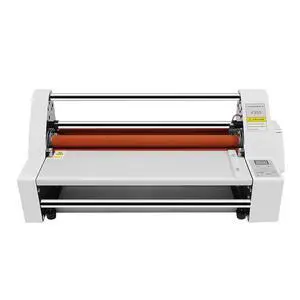 Hot Cold Roll Laminator, Single & Dual Sided Thermal Laminator, Digital Display, Electronic Temperature Control, Adjustable Tension Knobs, Fits Cross-Patterned Films Hot Cold Roll Laminator, Single & Dual Sided Thermal Laminator, Digital Display, Electronic Temperature Control, Adjustable Tension Knobs, Fits Cross-Patterned Films
