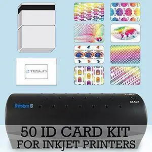 50 ID Card Kit - Laminator, Inkjet Teslin, Butterfly Pouches, and Holograms - Make PVC Like ID Cards 50 ID Card Kit - Laminator, Inkjet Teslin, Butterfly Pouches, and Holograms - Make PVC Like ID Cards