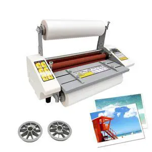 Thermal Cold Roll Laminator, 110V Single and Dual Sided Laminating Machine with Four Rollers Digital Display A3+/12.9" 120141 Thermal Cold Roll Laminator, 110V Single and Dual Sided Laminating Machine with Four Rollers Digital Display A3+/12.9" 120141