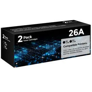 26A Black Toner Cartridge Compatible for HP Printer 26A CF226A 26X CF226X Laser Jet Toner Cartridge with M402n M426fdw Toner Cartridges (2-Pack, High Yield up to 3,100 Pages) 26A Black Toner Cartridge Compatible for HP Printer 26A CF226A 26X CF226X Laser Jet Toner Cartridge with M402n M426fdw Toner Cartridges (2-Pack, High Yield up to 3,100 Pages)