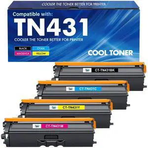 TN431 TN-431 4-Color Toner Cartridge Set TN 431 MFC-L8900CDW | Compatible for Brother MFC L8900CDW HL-L8360CDW HL-L8260CDW MFC-L8610CDW HL-L8360CDWT Printer TN431BK TN431C TN431M TN431Y TN431 TN-431 4-Color Toner Cartridge Set TN 431 MFC-L8900CDW | Compatible for Brother MFC L8900CDW HL-L8360CDW HL-L8260CDW MFC-L8610CDW HL-L8360CDWT Printer TN431BK TN431C TN431M TN431Y