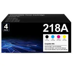 218A Toner Cartridges 4-Pack Compatible Replacement for HP Color Pro MFP 3301SDW 3301CDW 3301FDW 3201DW Printer 3301 3201 Series | W2180A W2181A W2182A W2183A 218A Toner Cartridges 4-Pack Compatible Replacement for HP Color Pro MFP 3301SDW 3301CDW 3301FDW 3201DW Printer 3301 3201 Series | W2180A W2181A W2182A W2183A