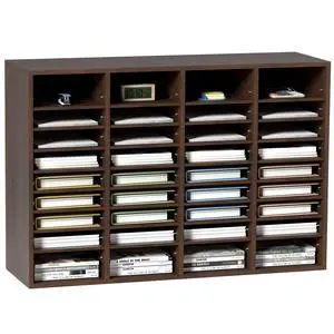 Literature Organizers, 36 Compartments Office Mailbox with Adjustable Shelves, Wood Literature Sorter 39.3x12x26.8 inches for Office, Home, Classroom, Mailrooms Organization, EPA Certified Brown Literature Organizers, 36 Compartments Office Mailbox with Adjustable Shelves, Wood Literature Sorter 39.3x12x26.8 inches for Office, Home, Classroom, Mailrooms Organization, EPA Certified Brown