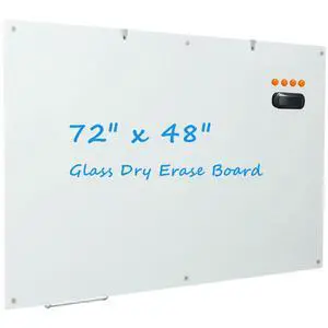 Glass Whiteboard 6'x 4', Magnetic Dry Erase Board, Large Framless Glass White Board for Wall Office School Home Glass Whiteboard 6'x 4', Magnetic Dry Erase Board, Large Framless Glass White Board for Wall Office School Home