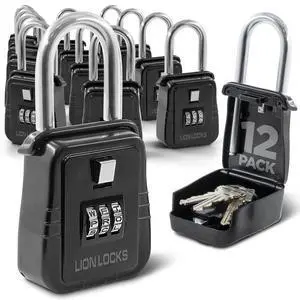 12-Pack Alpha Key Lock Box with Code - Outdoor Realtor Lock Box, Property Management, Short Term Rental Key Safe, Holds 5 Keys, Black 12-Pack Alpha Key Lock Box with Code - Outdoor Realtor Lock Box, Property Management, Short Term Rental Key Safe, Holds 5 Keys, Black