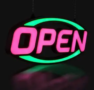 32" X 16" Open Sign - Ultra Bright Extra Jumbo LED Large Open Sign - Remote Controlled - Get Your Business Seen Day or Night (Pink/Green) 32" X 16" Open Sign - Ultra Bright Extra Jumbo LED Large Open Sign - Remote Controlled - Get Your Business Seen Day or Night (Pink/Green)