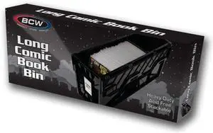 Long Comic Book Bin - 2 Pack | Heavy Duty Comic Book Storage Box | Stackable Comic Bin Organizer for 300 Comics Each | Acid-Free Plastic Box with Divider & Label Slot Long Comic Book Bin - 2 Pack | Heavy Duty Comic Book Storage Box | Stackable Comic Bin Organizer for 300 Comics Each | Acid-Free Plastic Box with Divider & Label Slot