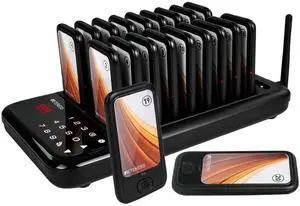 TD173 Restaurant Pager System, Buzzers for Restaurant, Turn Off The Beep, Custom Stickers, 20 Pagers with Buzzer Vibration Flash for Food Court, Hotels, Churches TD173 Restaurant Pager System, Buzzers for Restaurant, Turn Off The Beep, Custom Stickers, 20 Pagers with Buzzer Vibration Flash for Food Court, Hotels, Churches