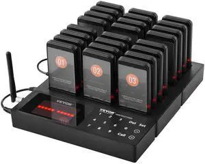 Restaurant Pager System,Touch Screen Keyboad Wireless Long Range Lineup Waiting Queue Signal, Guest Customer Calling Beepers with Vibration & Flashing, 24 Buzzers Restaurant Pager System,Touch Screen Keyboad Wireless Long Range Lineup Waiting Queue Signal, Guest Customer Calling Beepers with Vibration & Flashing, 24 Buzzers