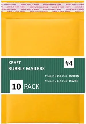 Kraft Bubble Mailers, Self-Seal, Waterproof & Cushioned Padded Envelopes for Shipping, 9.5 x 14.5 in (Gold) 10 Count (Pack of 10) Kraft Bubble Mailers, Self-Seal, Waterproof & Cushioned Padded Envelopes for Shipping, 9.5 x 14.5 in (Gold) 10 Count (Pack of 10)