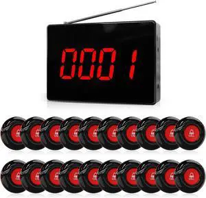 Wireless Calling System Caregiver Call Button Patient Call Bell with 20 Waterproof Nurse Alert Call Buttons and 1 Display Receiver for Clinic Nurses Station Restaurant Nursing Home Wireless Calling System Caregiver Call Button Patient Call Bell with 20 Waterproof Nurse Alert Call Buttons and 1 Display Receiver for Clinic Nurses Station Restaurant Nursing Home