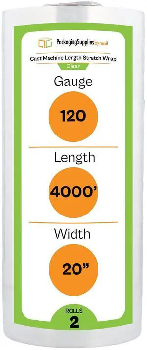 PSBM Machine Stretch Wrap, 2 Rolls 19.7 Inch x 4000 Feet 120 Gauge Heavy Duty Clear Plastic Wrap Industrial Strength Shrink Film for Moving, Packing & Shipping PSBM Machine Stretch Wrap, 2 Rolls 19.7 Inch x 4000 Feet 120 Gauge Heavy Duty Clear Plastic Wrap Industrial Strength Shrink Film for Moving, Packing & Shipping