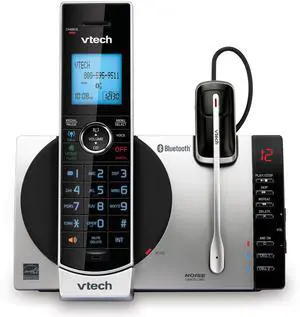 Cordless Phone with Answering Machine with DECT 6.0 Headset, Bluetooth, Connect to Cell, Caller ID/Call Waiting, Handset Intercom,1,000 Name & Number Phonebook -DS6771-2 Silver/Black Cordless Phone with Answering Machine with DECT 6.0 Headset, Bluetooth, Connect to Cell, Caller ID/Call Waiting, Handset Intercom,1,000 Name & Number Phonebook -DS6771-2 Silver/Black