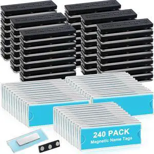 240 Pack Name Badge Magnets Kit Acrylic Magnetic Name Tag Holders with Blank Printable Paper Inserts 3 Magnets Clear Adhesive ID Holder for Business Events School Office 240 Pack Name Badge Magnets Kit Acrylic Magnetic Name Tag Holders with Blank Printable Paper Inserts 3 Magnets Clear Adhesive ID Holder for Business Events School Office