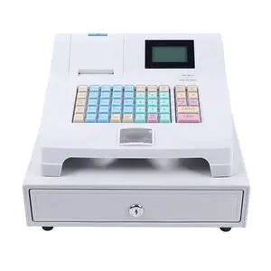 Electronic Cash Register 48 Keys POS Cash Registers w/ 8-Digital LED Display, Thermal Printer & Cash Box Cash Register for Small Businesses, Retailer, Supermarket (White) Electronic Cash Register 48 Keys POS Cash Registers w/ 8-Digital LED Display, Thermal Printer & Cash Box Cash Register for Small Businesses, Retailer, Supermarket (White)