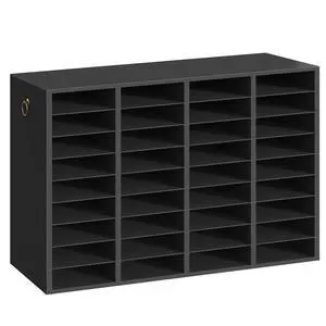 Wooden Literature Organizer, 36-Slot Mail Sorters, Removable Classroom Mailbox, Student Mailboxes for Classroom, Paper Storage Organizer, for Home, Office, Black BK36WF01 Wooden Literature Organizer, 36-Slot Mail Sorters, Removable Classroom Mailbox, Student Mailboxes for Classroom, Paper Storage Organizer, for Home, Office, Black BK36WF01