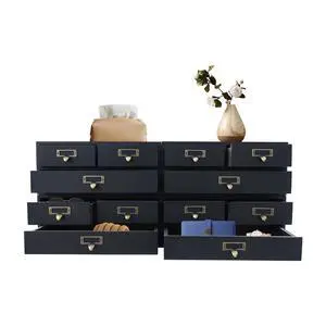 Wooden Desktop Organizer, 3 Tier Tabletop Storage Cabinet with 12 Drawers Composable Four-Piece Set & Metal Handles Modular Stackable Desktop Apothecary Cabinet for Home Offices Schools (Black) Wooden Desktop Organizer, 3 Tier Tabletop Storage Cabinet with 12 Drawers Composable Four-Piece Set & Metal Handles Modular Stackable Desktop Apothecary Cabinet for Home Offices Schools (Black)