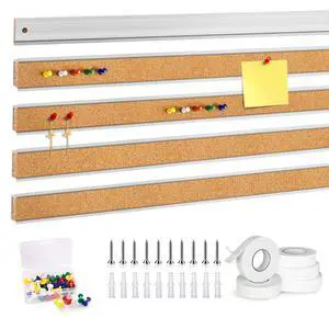 5 PCS 45.6 * 1.18 Inch Cork Board Strips for Walls Aluminum Trim Tack Bulletin Board Strips Cork Strips Bulletin Bar Strips with Accessories for Classroom Office Home Decor 5 PCS 45.6 * 1.18 Inch Cork Board Strips for Walls Aluminum Trim Tack Bulletin Board Strips Cork Strips Bulletin Bar Strips with Accessories for Classroom Office Home Decor