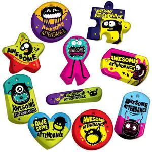 Brag Tags Fun Critters & Monsters Increase Student Attendance Incentives Value Pack: 500 Multicolor, Waterproof Teslin Brag Tags (50 Per Design) Brag Tags Fun Critters & Monsters Increase Student Attendance Incentives Value Pack: 500 Multicolor, Waterproof Teslin Brag Tags (50 Per Design)