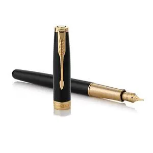 1950550 Sonnet Rack Black GT Fountain Pen, Fine Point, 18K Gold Nib, Gift Box, Authentic Imported 1950550 Sonnet Rack Black GT Fountain Pen, Fine Point, 18K Gold Nib, Gift Box, Authentic Imported