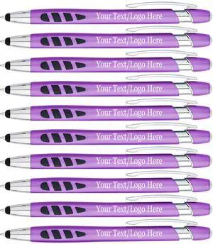 Personalized with Your Custom Logo or Text Pens-300 Pack Bulk-for Businesses, Parties, and Events, 2 in 1 Capacitive Stylus & Ballpoint Pen Compatible with Most Touchscreen Devices, Purple Personalized with Your Custom Logo or Text Pens-300 Pack Bulk-for Businesses, Parties, and Events, 2 in 1 Capacitive Stylus & Ballpoint Pen Compatible with Most Touchscreen Devices, Purple