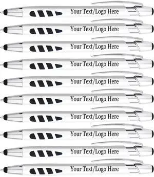 Personalized with Your Custom Logo or Text Pens-300 Pack Bulk-for Businesses, Parties, and Events, 2 in 1 Capacitive Stylus & Ballpoint Pen Compatible with Most Touchscreen Devices, Pearl White Personalized with Your Custom Logo or Text Pens-300 Pack Bulk-for Businesses, Parties, and Events, 2 in 1 Capacitive Stylus & Ballpoint Pen Compatible with Most Touchscreen Devices, Pearl White