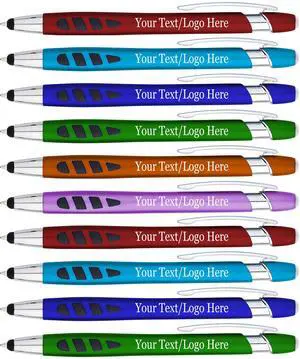 Personalized with Your Custom Logo or Text Pens-300 Pack Bulk-for Businesses, Parties, and Events, 2 in 1 Capacitive Stylus & Ballpoint Pen Compatible with Most Touchscreen Devices, Assorted Personalized with Your Custom Logo or Text Pens-300 Pack Bulk-for Businesses, Parties, and Events, 2 in 1 Capacitive Stylus & Ballpoint Pen Compatible with Most Touchscreen Devices, Assorted