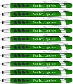 Personalized with Your Custom Logo or Text Pens-300 Pack Bulk-for Businesses, Parties, and Events, 2 in 1 Capacitive Stylus & Ballpoint Pen Compatible with Most Touchscreen Devices, Green Personalized with Your Custom Logo or Text Pens-300 Pack Bulk-for Businesses, Parties, and Events, 2 in 1 Capacitive Stylus & Ballpoint Pen Compatible with Most Touchscreen Devices, Green
